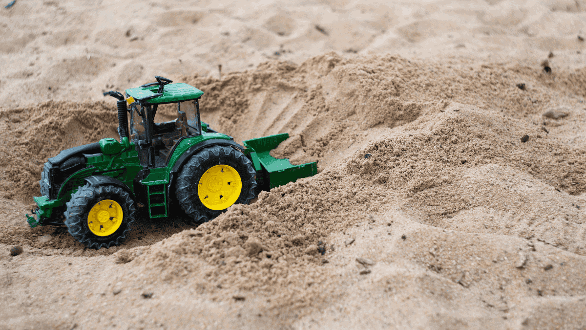 tractor in sand