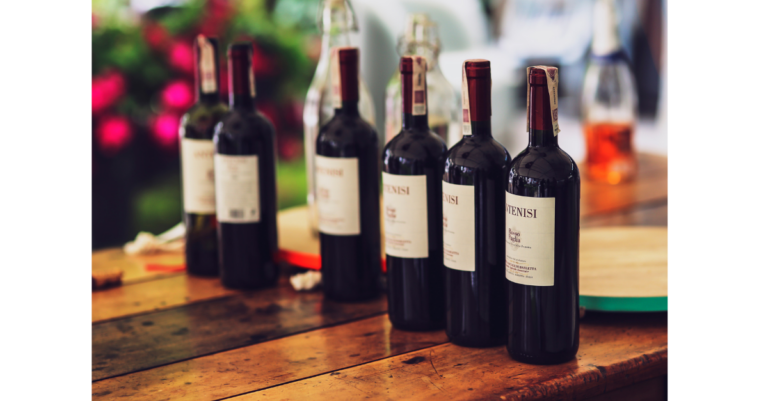 wine bottles on a table