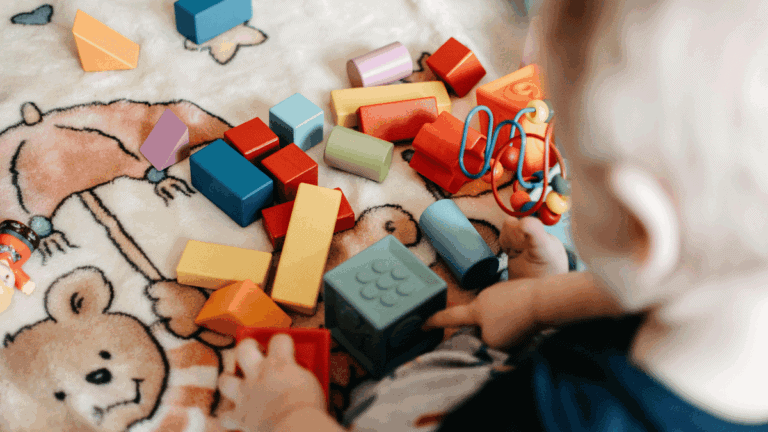 Toddler Playing Toy Blocks