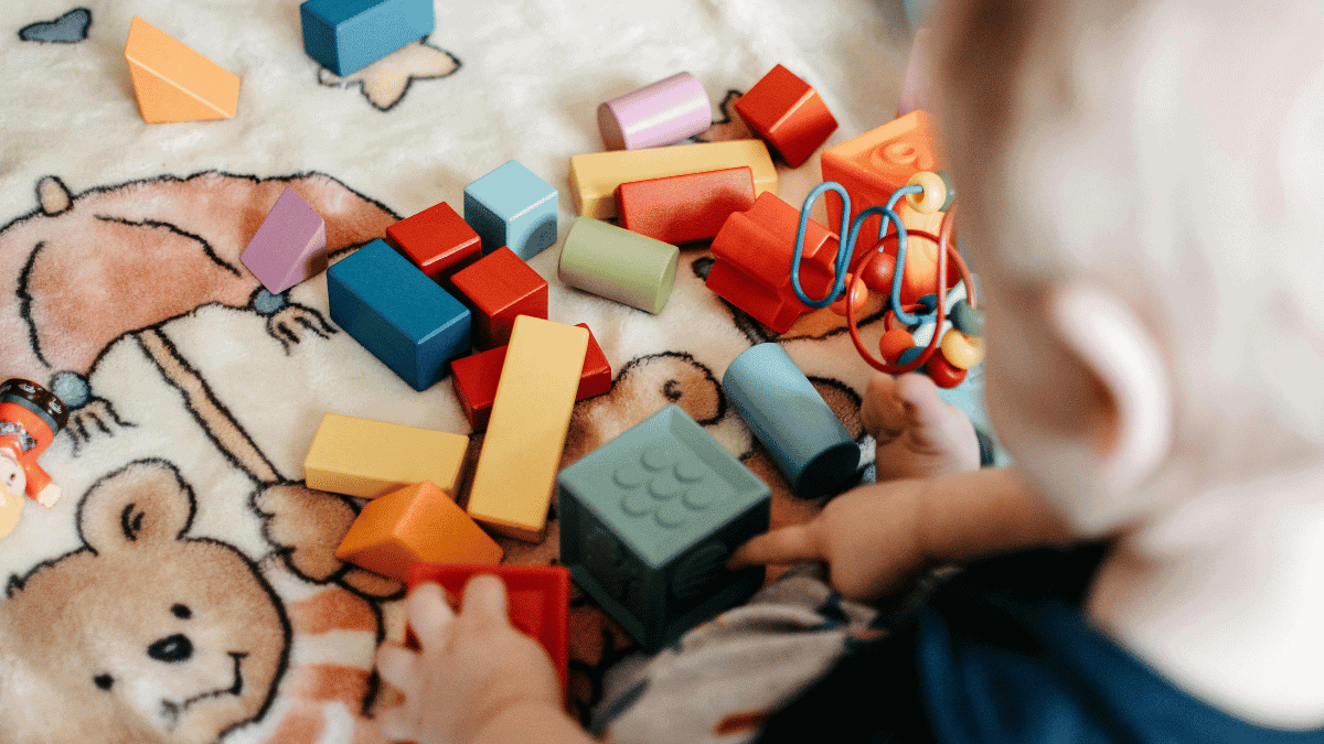 Toddler Playing Toy Blocks