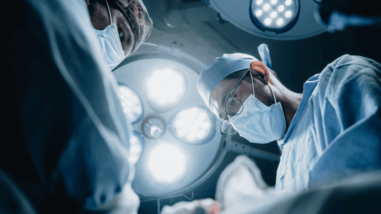 Surgeons Performing an Operation in a Hospital