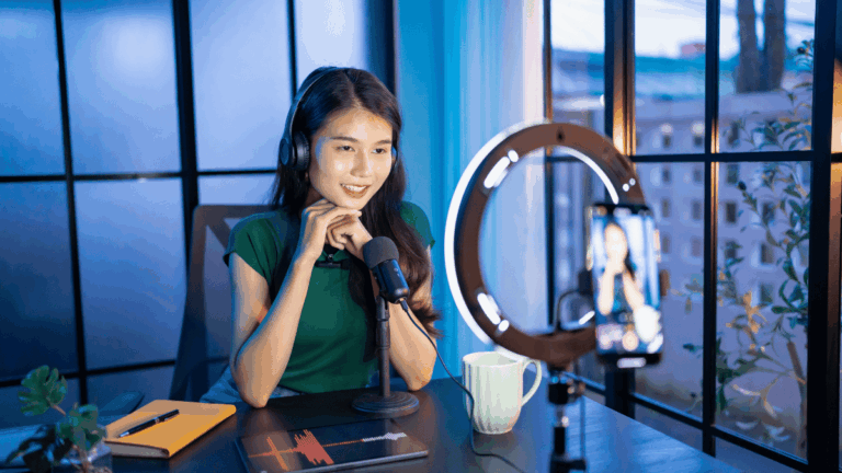 Content creator Young asian woman influencer