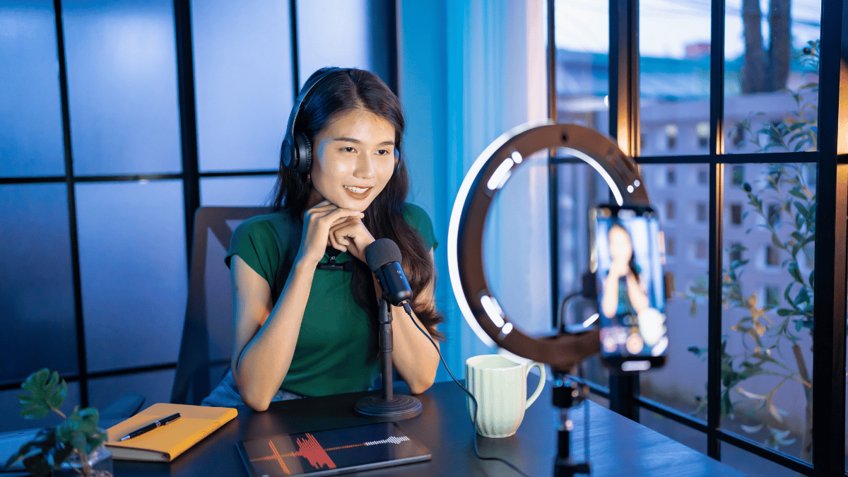 Content creator Young asian woman influencer