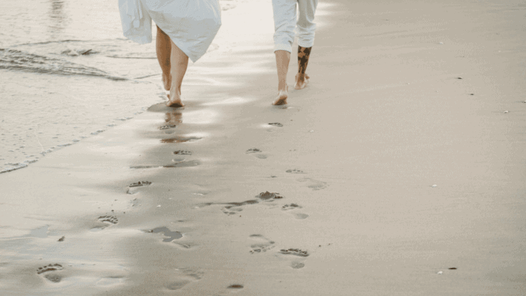 walking on beach