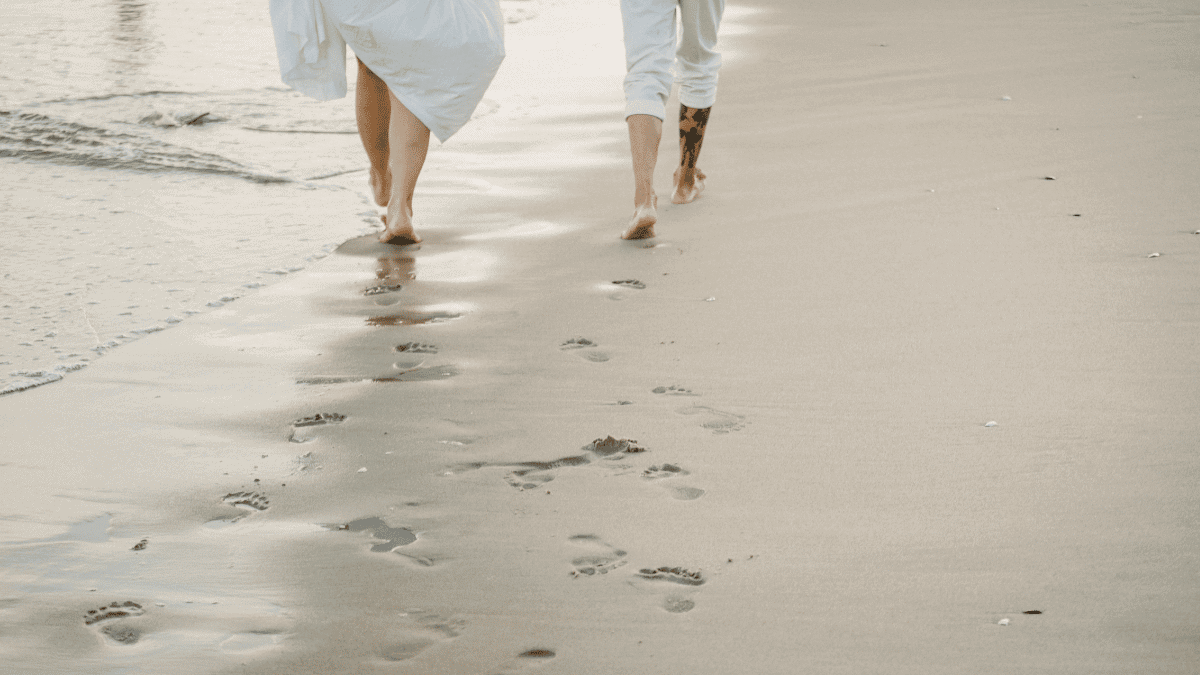 walking on beach