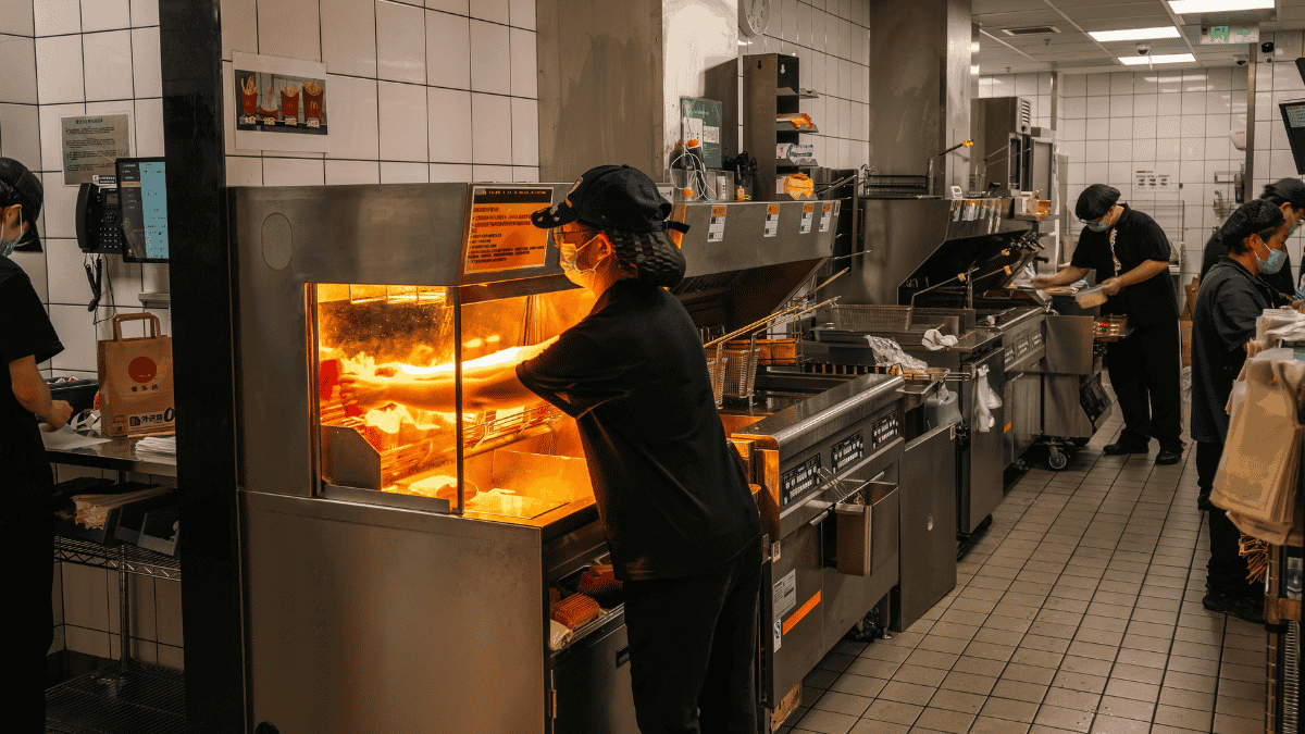 Busy Fast Food Kitchen