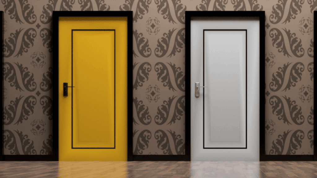2 coloured doors