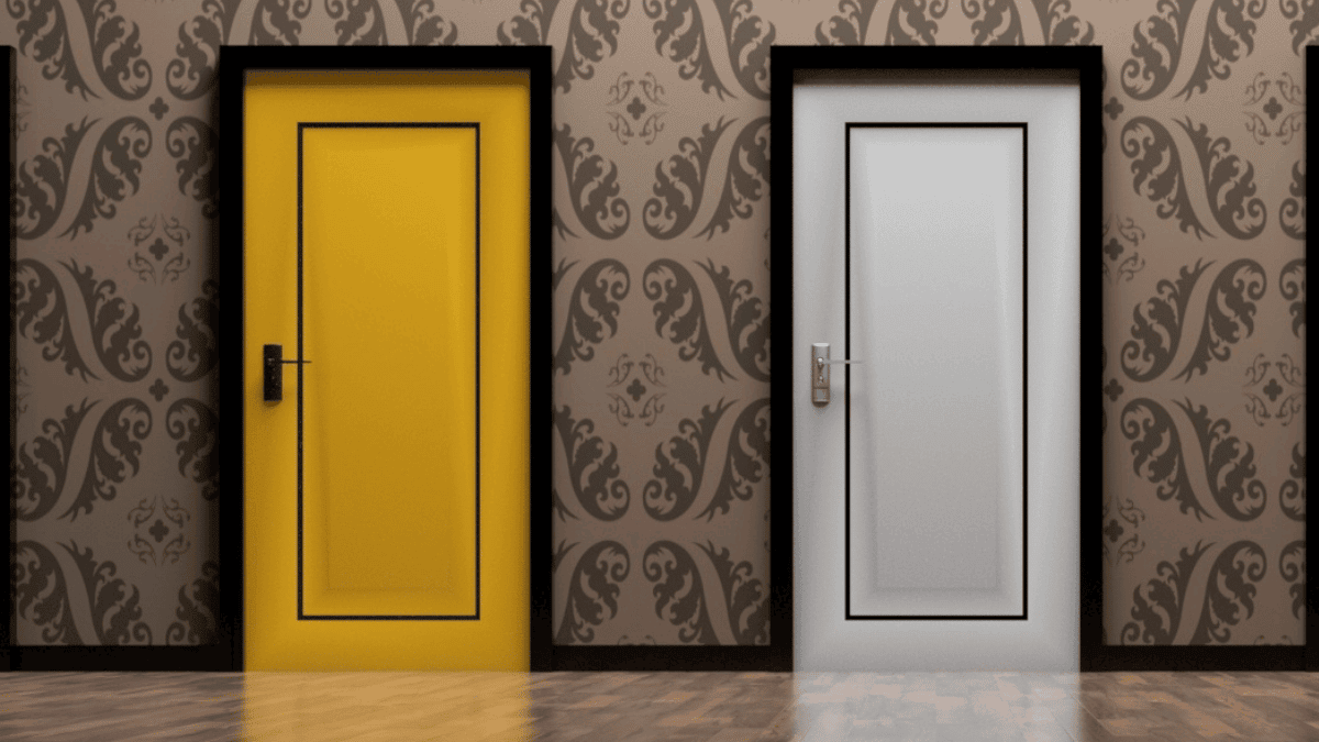 2 coloured doors