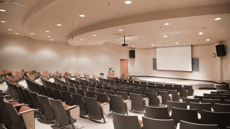 an empty university lecture theatre