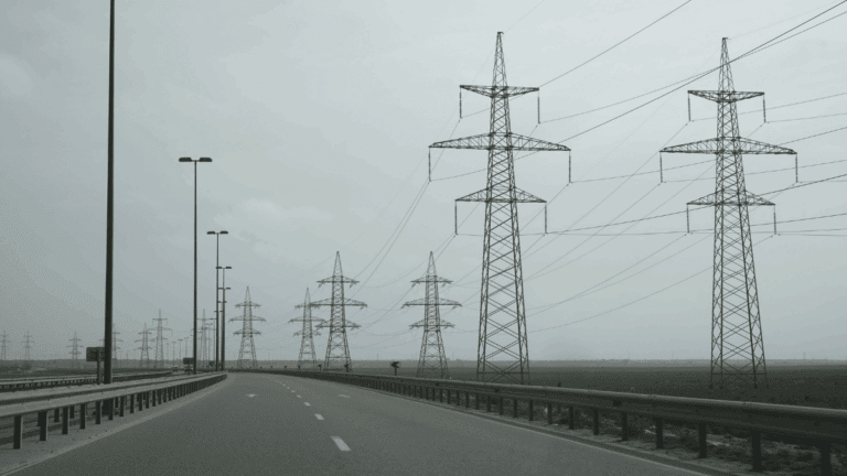 road and power lines